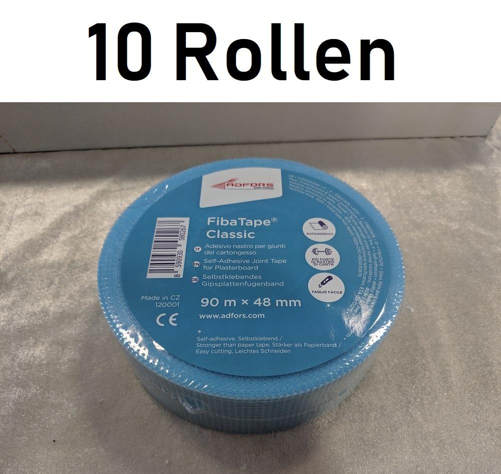10 x Fugenband / Fugendeckstreifen 90 m für GK-Platten selbstklebend